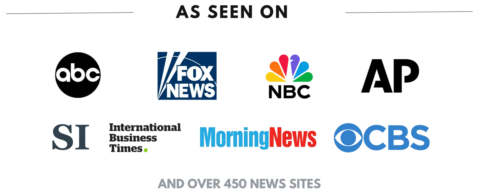 As seen on ABC, Fox News, NBC, AP, SI, International Business Times, MorningNews, CBS and over 450 news sites