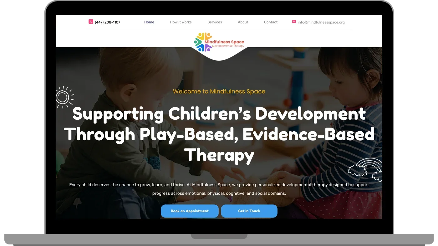 Mindfulness Space's website on a laptop