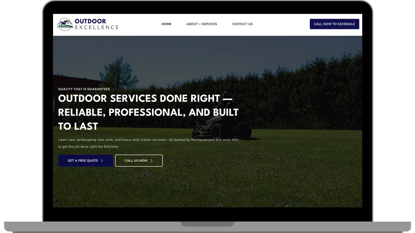 Outdoor Excellence's website on a laptop